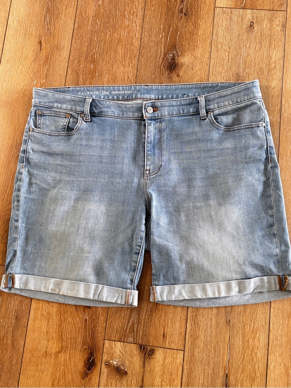 Talbots Bermuda Jean Shorts Girlfriend Plus Sz 18W Comfort Stretch Denim Pockets
